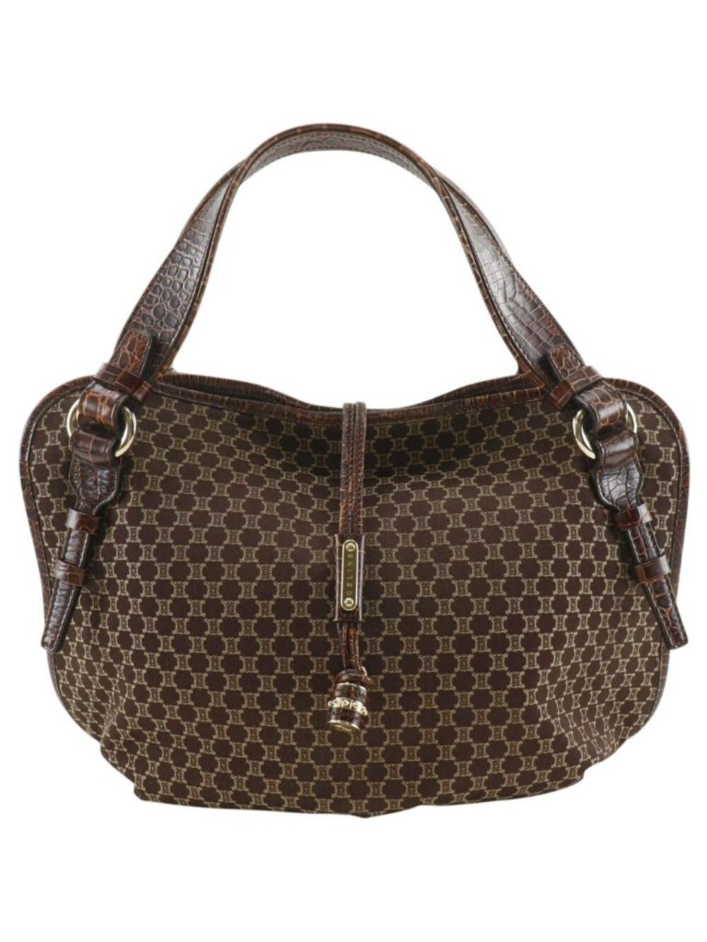 Celine Bittersweet Macadam Nylon Canvas Brown Tote Bag